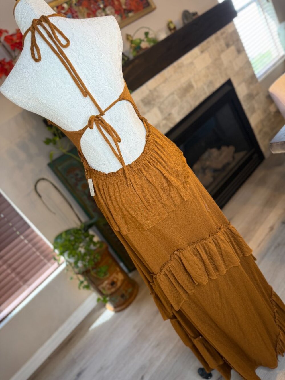 Free People Ruffle Halter Maxi Dress - NWT - S - Picture 4 of 7